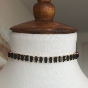 New Auth Chan Luu Jet Black Crystal Wine Velvet Tie